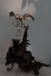 sculpture aigle en fer forgé