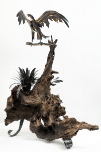 sculpture aigle en fer forgé